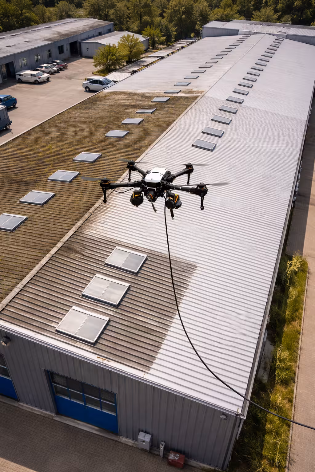 Mycie dachów hal magazynowych dronem Radom – profesjonalne usługi