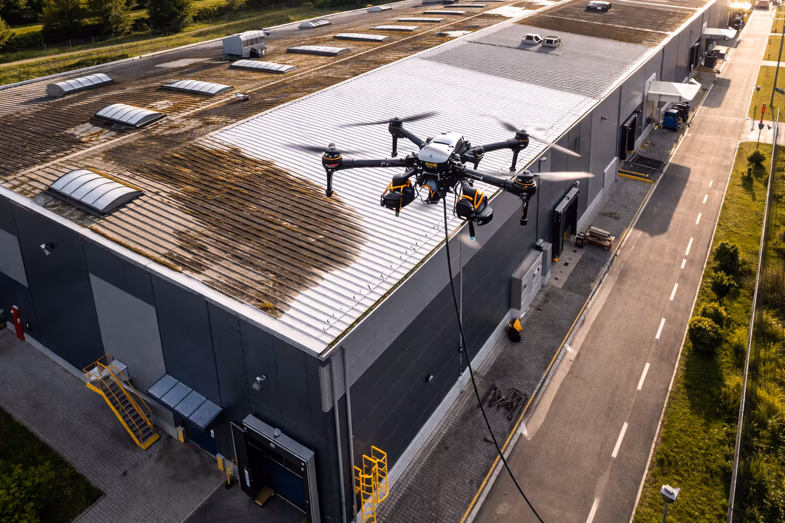 Usługi dronowe mycie magazynów i elewacji Radom Mazowieckie